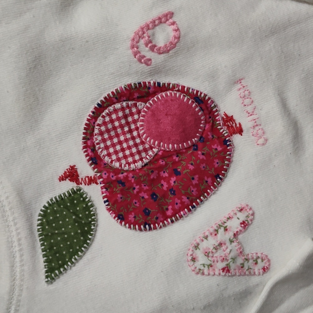 Y2K OshKosh B'gosh A For Apple Pink Knit Toddler Sweater 3pc Set 12/18m - Picture 7 of 11